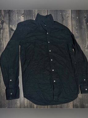 Old Navy Everyday Shirt Linen Blend Black Button up Long Sleeve, Men’s Sz Small